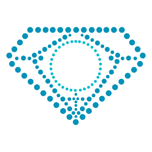 Etiqueta de puntos en forma de diamante Diseño PNG