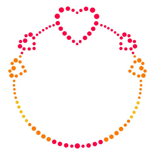 Círculo com rótulo de pontos de corações Desenho PNG