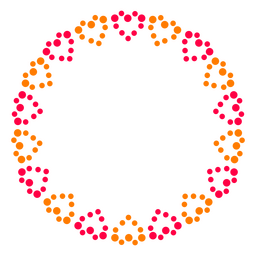 Heart shaped circle dots label PNG Design