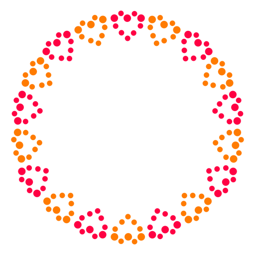Heart shaped circle dots label