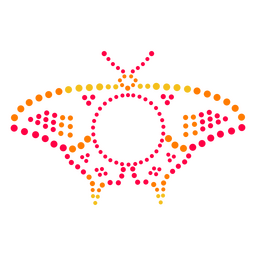 Etiqueta de puntos de insecto mariposa colorida