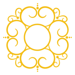 Swirly decoration label PNG Design