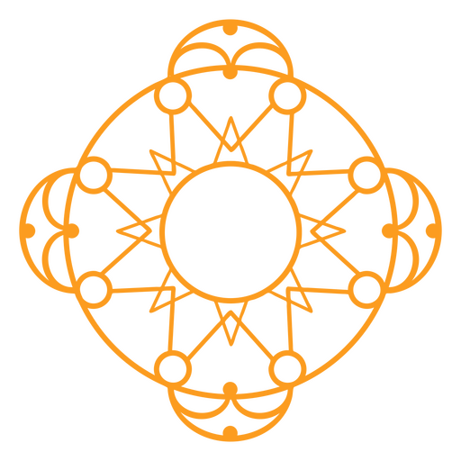 Curso de rótulo de sol mandala Desenho PNG