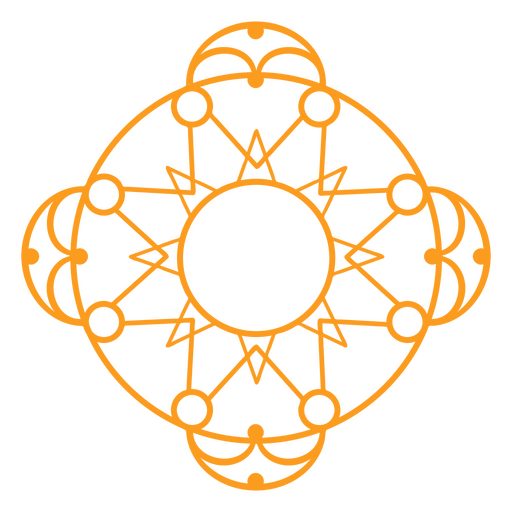 Mandala-Sonnenlabel-Strich PNG-Design
