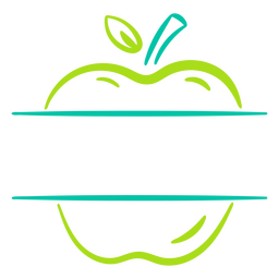 Apple fruit food label stroke PNG Design Transparent PNG