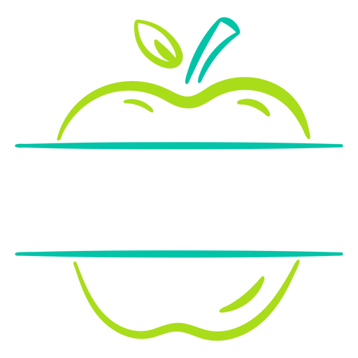 Apple fruit food label stroke PNG Design
