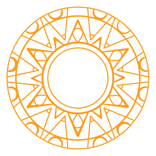 Sun-Mandala-Label-Strich PNG-Design