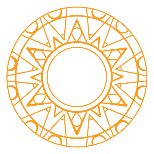 Sun mandala label stroke PNG Design