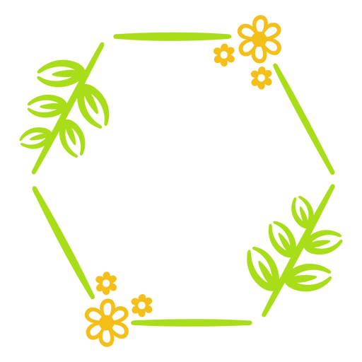 Rhombus shape with flowers PNG Design