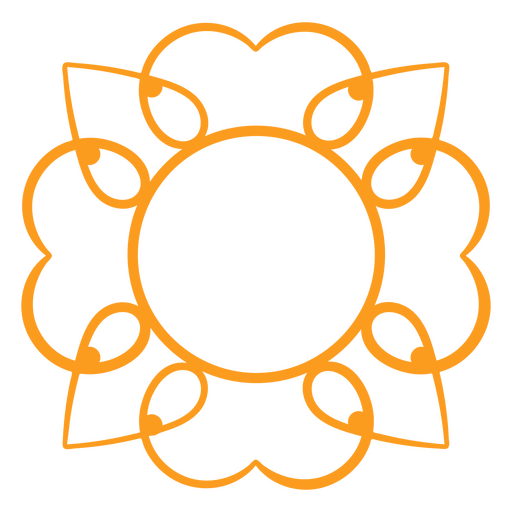 Blumen-Mandala-Label-Strich PNG-Design