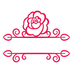 Rose flower label stroke PNG Design Transparent PNG