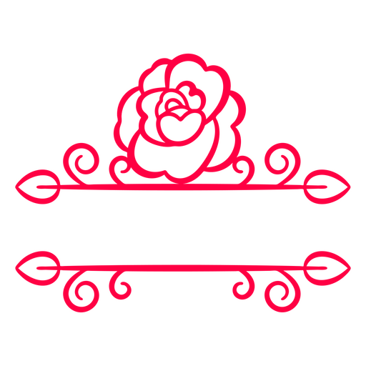 Curso de rótulo de flor rosa Desenho PNG