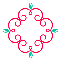 Swirly heart flower PNG Design