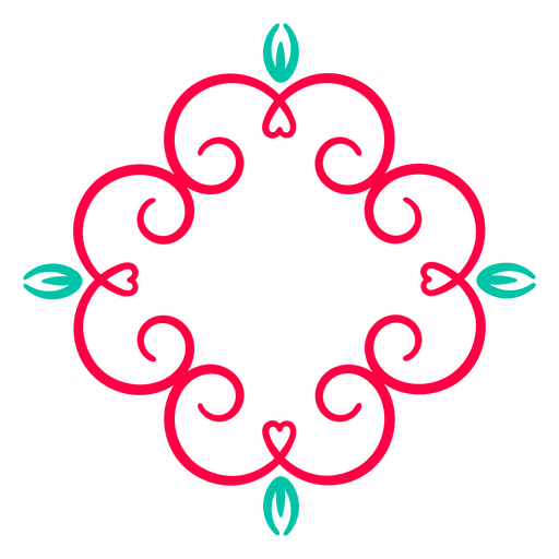 Flor de coração em redemoinho Desenho PNG