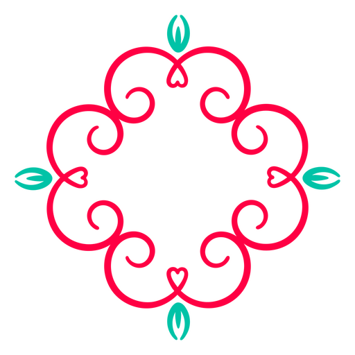Swirly heart flower PNG Design