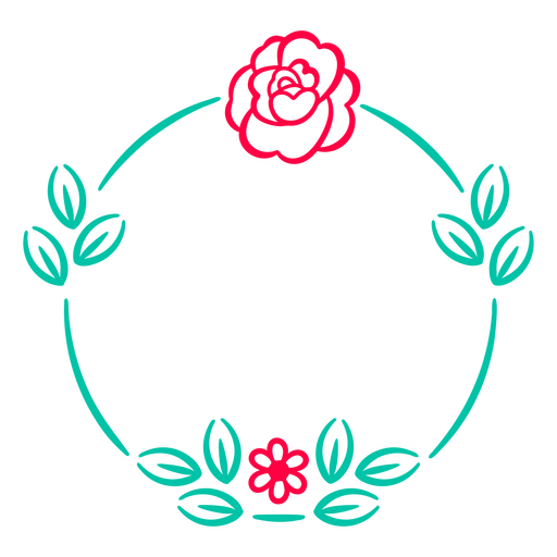 Rótulo de rosas e folhas Desenho PNG