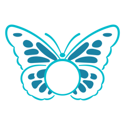 Blue butterfly insect label