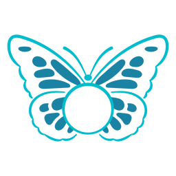 Etiqueta de inseto de borboleta azul Desenho PNG