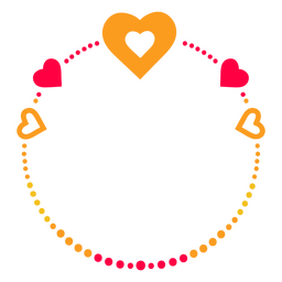 Círculo de etiqueta de puntos de corazones