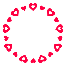 Etiqueta círculo de corazones Transparent PNG