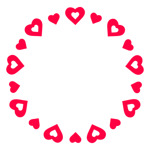 Circle of hearts label PNG Design