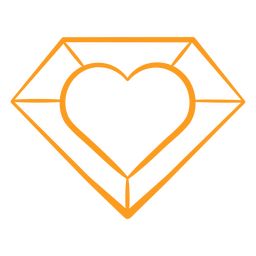 Heart in diamond stroke PNG Design Transparent PNG