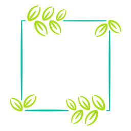 Forma quadrada com rótulo de folhas Transparent PNG