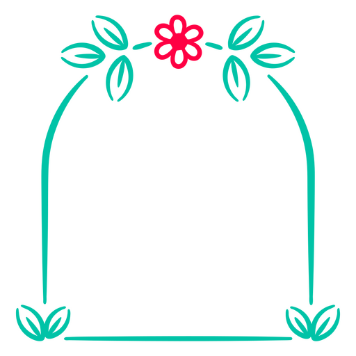Etiqueta de janela de flores e folhas Desenho PNG