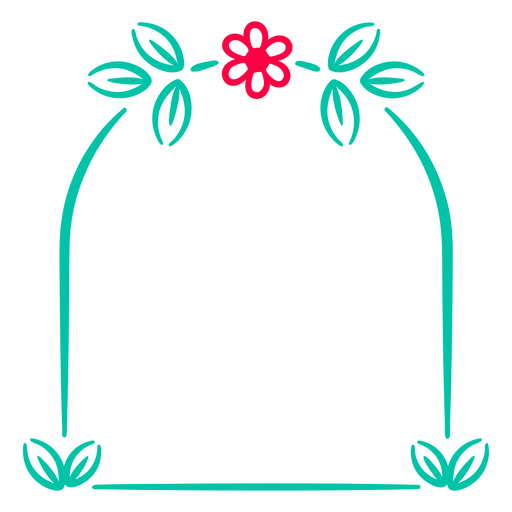 Fensteretikett mit Blumen und Blättern PNG-Design