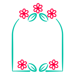 Flores e folhas no rótulo da janela Desenho PNG