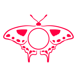 Etiqueta de insecto mariposa rosa Diseño PNG