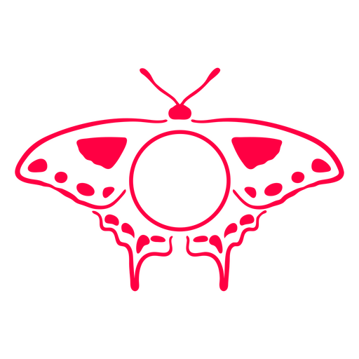 Etiqueta de insecto mariposa rosa