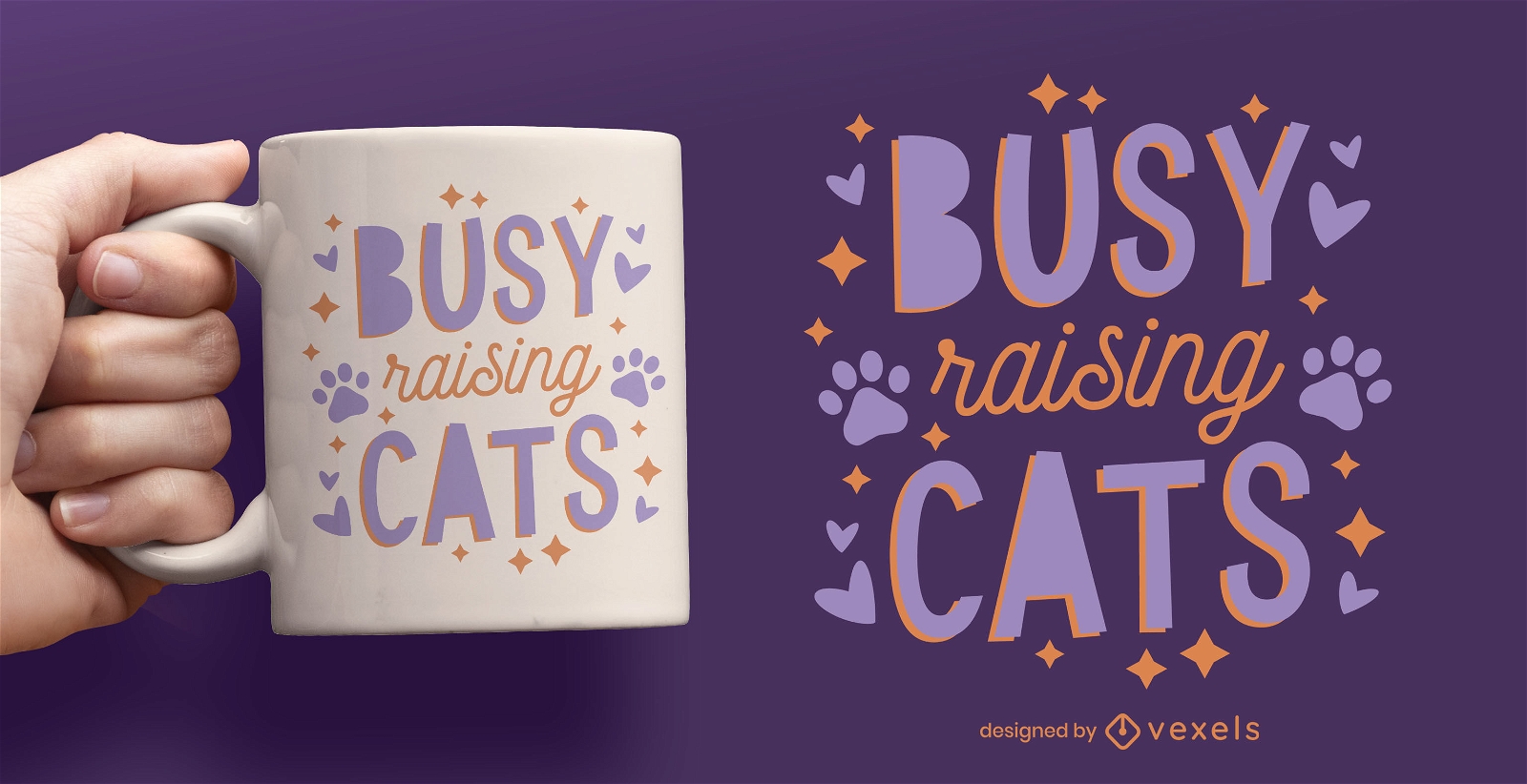Diseño de taza con cita de gatos ocupados criando