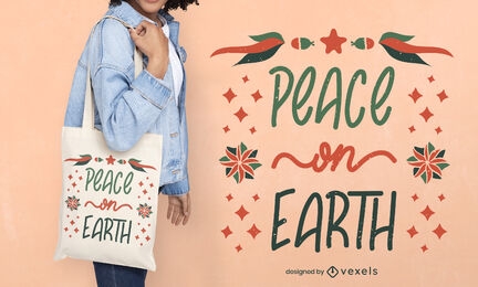 Peace on earth tote bag design