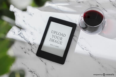 Download Kindle Mockup Marble Surface PSD Editable Template