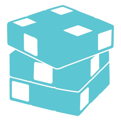 Jogo de quebra-cabeça do cubo de Rubiks cortado Desenho PNG