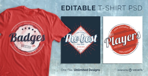 Vintage sports badges scalable t-shirt psd