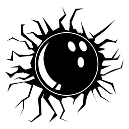 rachadura na parede da bola de boliche Desenho PNG