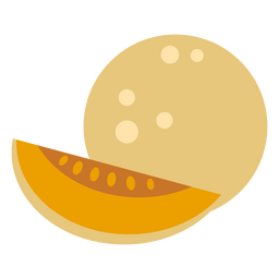 Melón rosa semi plano Diseño PNG