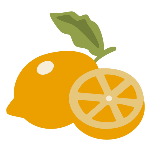 Gelbe Zitronen halbflach PNG-Design