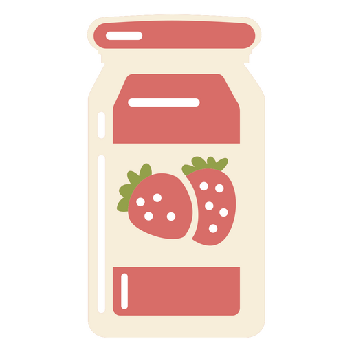 Strawberry jam jar food PNG Design