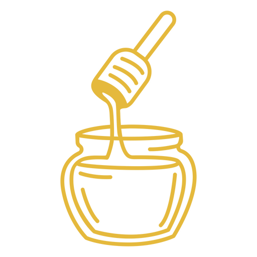 Tarro de miel lleno de trazo amarillo Diseño PNG