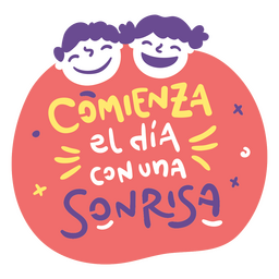 Smile Spanish motivational quote badge PNG Design Transparent PNG
