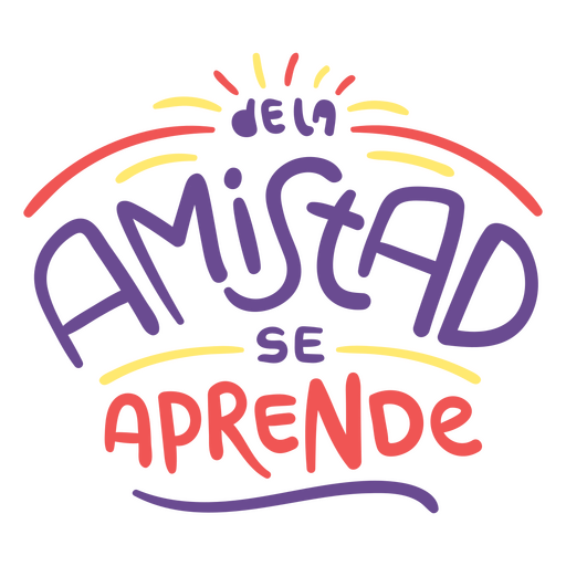 Distintivo de citação motivacional espanhol de amizade Desenho PNG