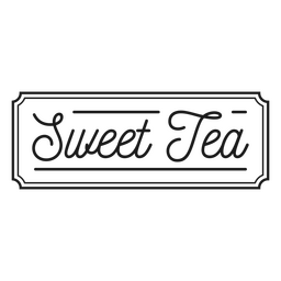 Rótulo de letras de chá doce Desenho PNG
