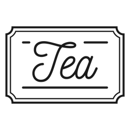 Rótulo de letras de bebida de chá