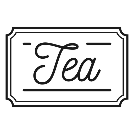 Rótulo de letras de bebida de chá