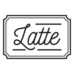 Latte lettering label PNG Design