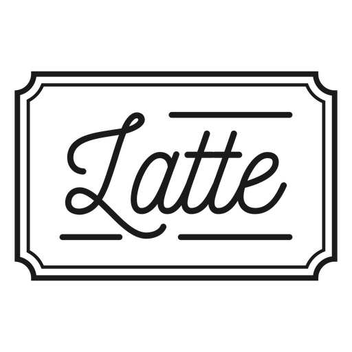 Etiqueta de letras latte Diseño PNG