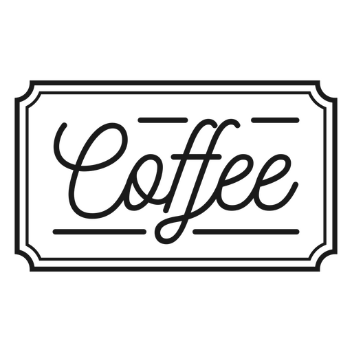Coffee lettering label